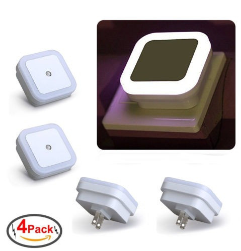 Pack 4 0.5w Led Enchufe Luz De Noche Led Blanco Con Control 1