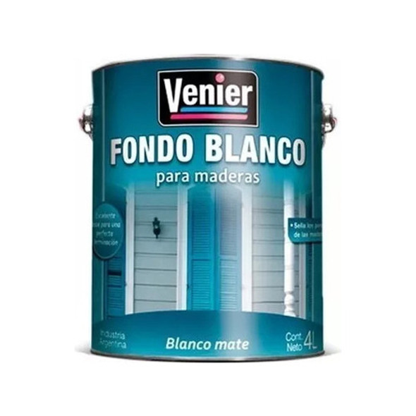 Fondo Blanco Venier Pintura Base P/madera 4lts Pintumm 0