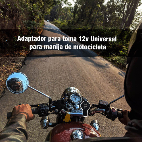 Soporte Toma Moto Adaptador Usb Universal Negro Envio Gratis 1