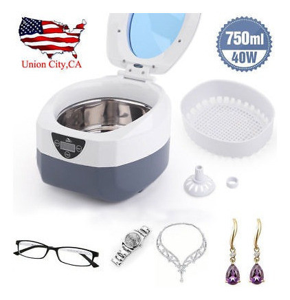 750ml Digital Ultrasonidos Limpiador Joyería Gafas Dentadura 1