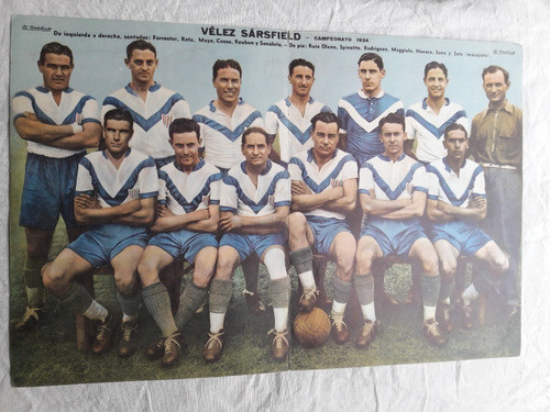Lamina Velez Sarfield Campeonato 1934 - Coleccion El Grafico 0