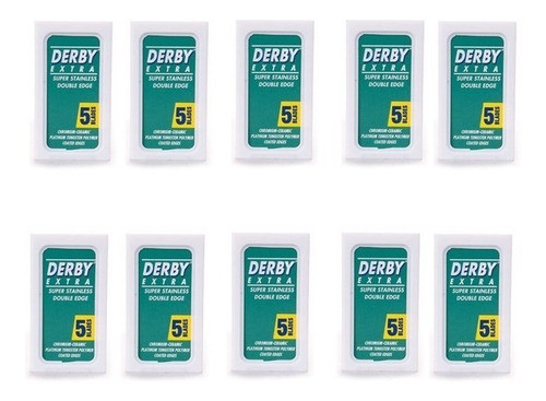 Hojas Afeitar Dobles Derby 50 Unidades Afeitado Barberia 0
