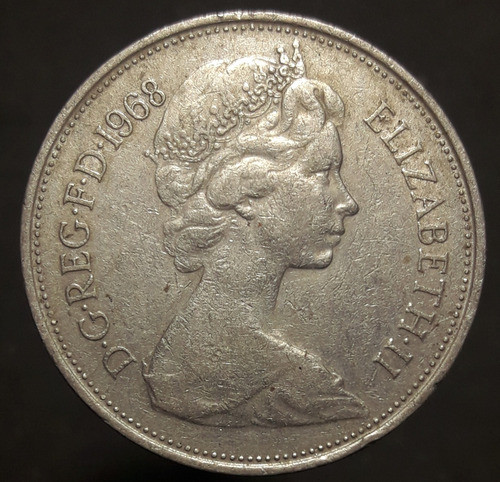 Moneda Inglaterra 10 New Pence 1968 0