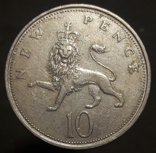 Moneda Inglaterra 10 New Pence 1968 1