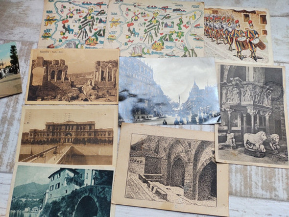 Lote 9 Postales Antiguas De Italia Con Sellos 1921 A 1949 0