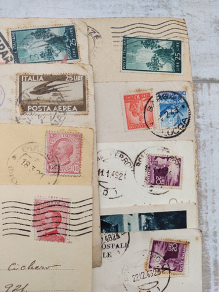 Lote 9 Postales Antiguas De Italia Con Sellos 1921 A 1949 1