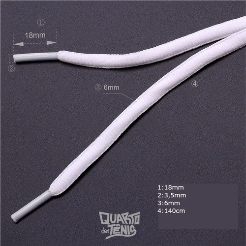 Par Cadarço Oval Tenis Dunk Yeezy 700 Azul Bebê 140cm 1