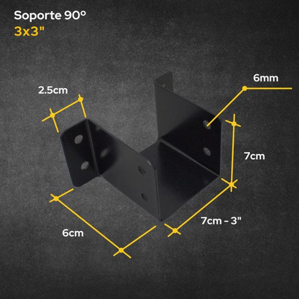 Caja Fijación Tirante Madera 3x3 Entrepiso X 10 1