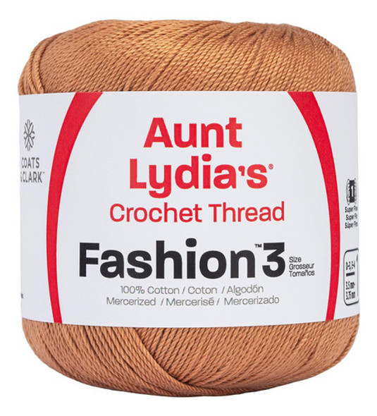 Hilo De Crochet Aunt Lydia Moda, Color Bruma De Cobre, Tamañ 0
