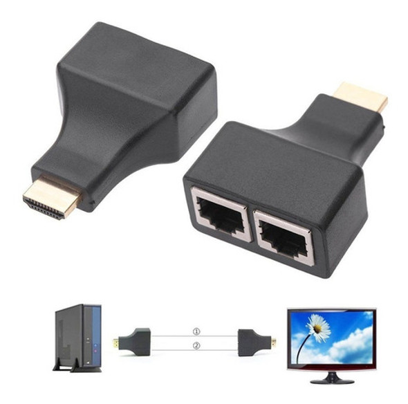Extensor Alargue Prolongador Hdmi Rj45 Full Hd 1080p 30mts 0