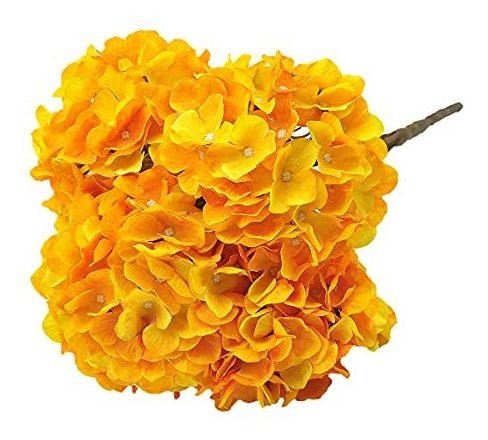 Hortensias Artificiales 1 Ramo -5flores-diam16cm.- Amarillo 1