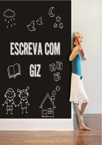 Papel Contact Lousa Adesiva Preto Fosco Opaco Giz 45cm 5mts 0