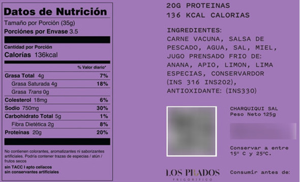 Charquiqui 125g A Granel Pastura Sal Marina Nalga (jerky) 1
