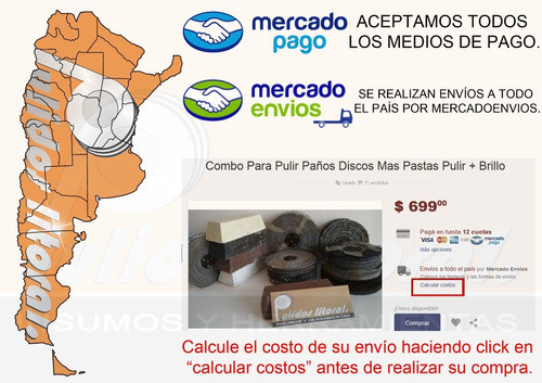 Kit Polea Expansible De Goma Y Acero + 5 Lijas Zirconio 1