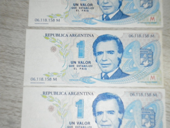Billete  De 1 Peso Argentino, Menem 0