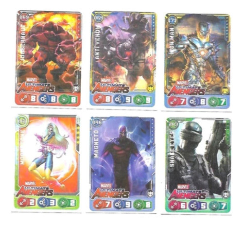 Kit 500 Cards Vingadores / 125 Pacotinhos Card Game Marvel 1