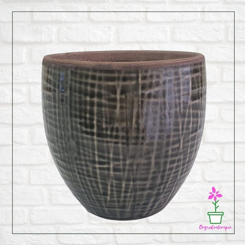 Vaso Cerâmica Verde Velho D11 A11  Decora Flores Orquídeas 1