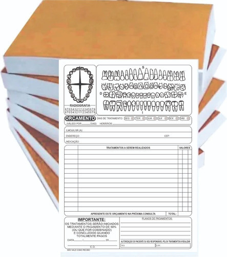 10 Blocos De Orçamento Odontológico Dentista 15x20 Cm 0