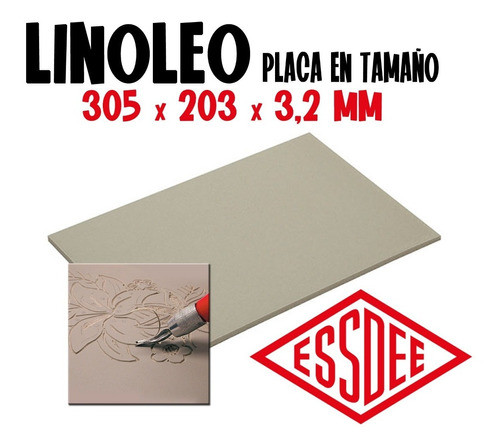 Placa De Linoleo Essdee 20x30 Espesor 3,2 Mm Para Grabado 0