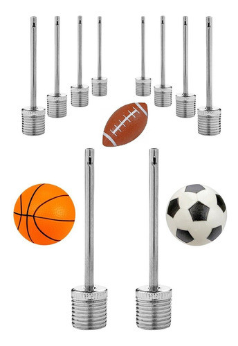 Picos Acero Premium X 5 Rosca P Inflar Pelotas Futbol Basket 0