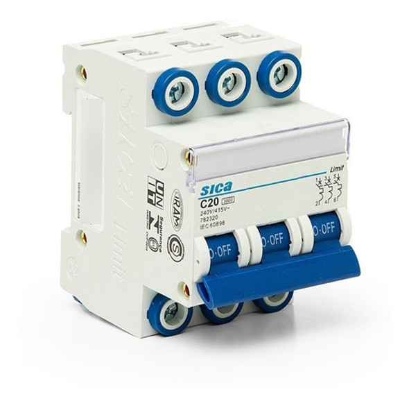 Termomagnética Tripolar Sica 20 Amp Llave Térmica 3x20 1