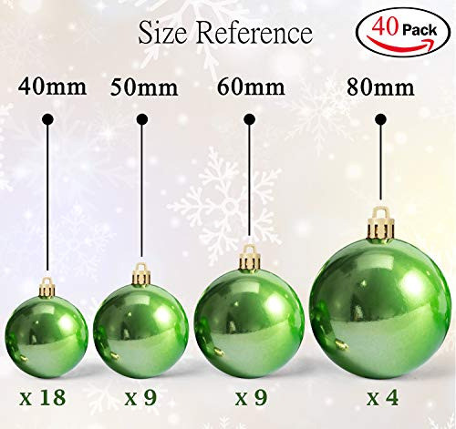 Bolas De Navidad De 4 Tamaños 40pcs. Verdes 1