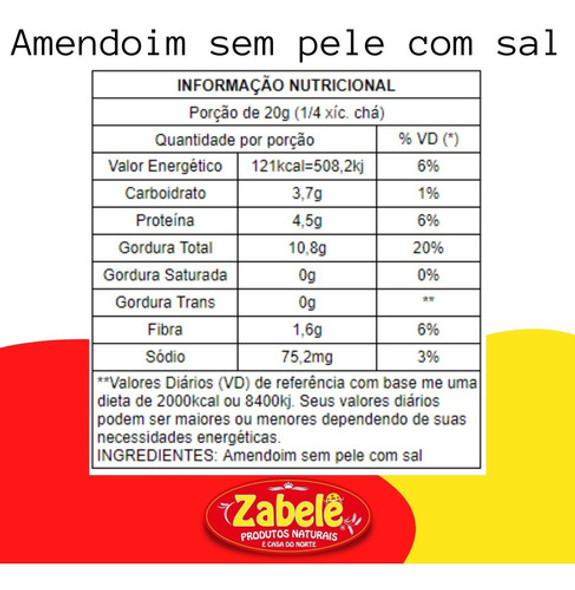 Amendoim Sem Pele Com Sal 500g - Rico Em Nutrientes 1