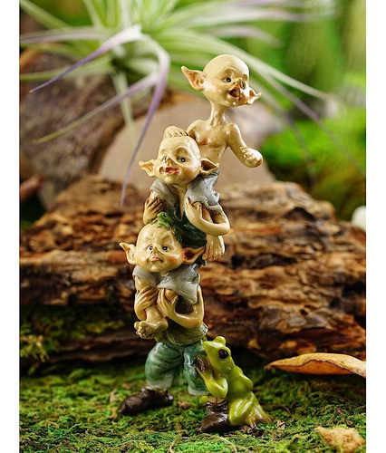 Top Collection Pixies De Jardín En Miniatura Stack, Tan, Gre 1