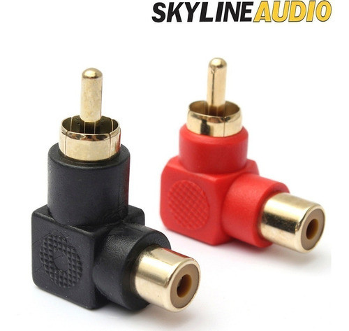 Adaptador Rca 90 Grados Codo Codito Rojo - Negro 1