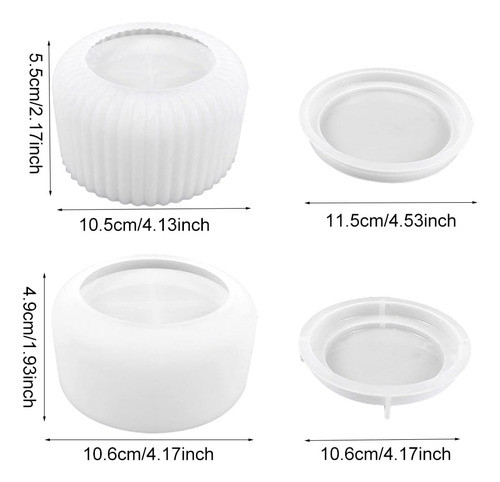 2 Moldes De Silicona Con Tapa Para Resina, Velas Etc 1