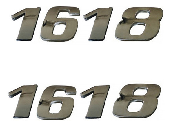 Par Emblema Caminhão Mb 1618 Adesivo Cromado Lateral (2pç) 1