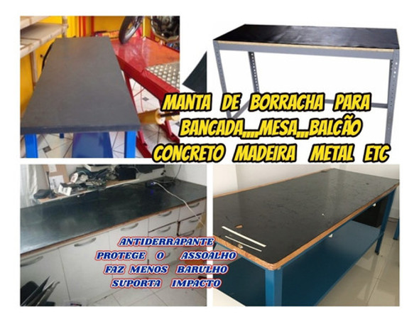 Lençol De Borracha 2mm Para Bancada E Uso Geral 12.00x1.00cm 1