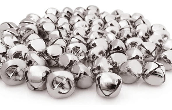 Campanitas Navideñas Metal Plateado, 25 Cm Diámetro 0