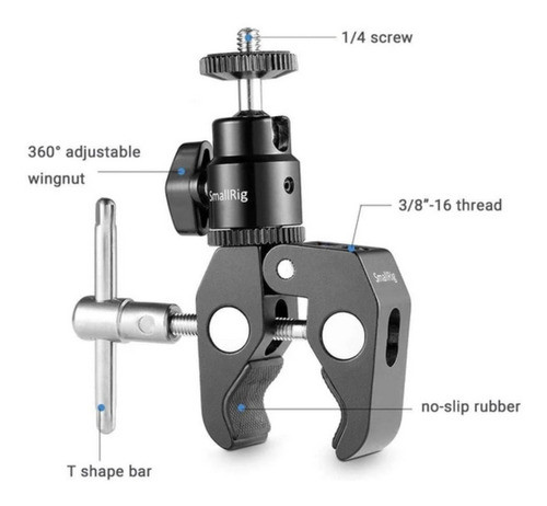 Suporte Universal Abraçadeira Para Gopro Com Ball Head 360 1