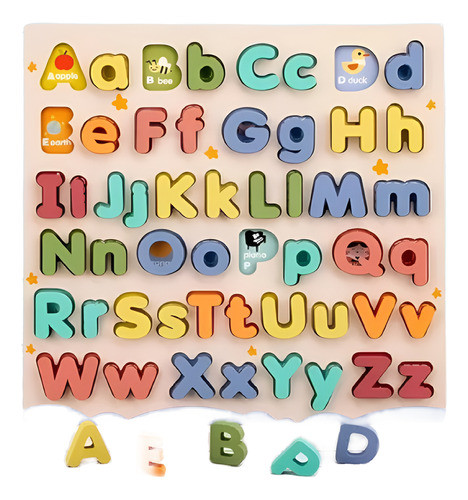 Abecedario En Madera Niños 30 X 30 Cm 0