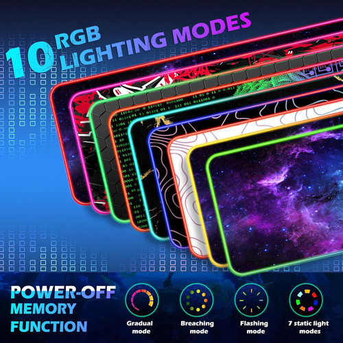 Mousepad Gamer Rgb Carga Inalámbrica Ileadon Azul Galaxia 1