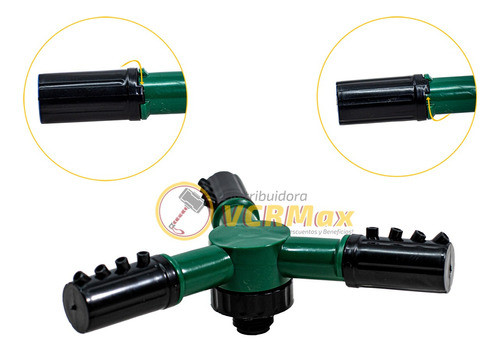 Regador Aspersor Plástico Tres Brazos Automático 360 Grados 1