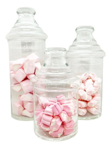 Frasco Vidrio Caramelera Cilindro Candy Bar Con Tapa Souven 1
