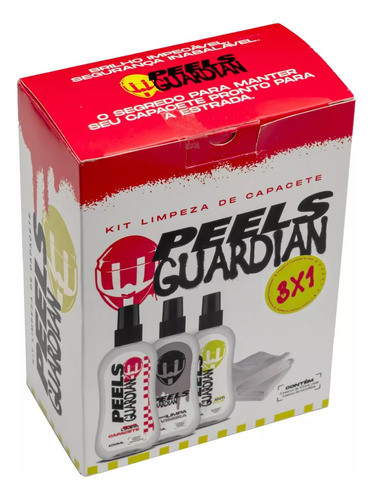 Kit Limpeza Para Capacetes Moto - Peels Guardian 3x1 0
