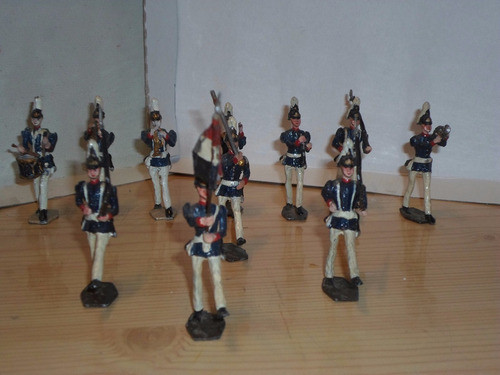 Soldaditos Banda ,abanderado   11 Piezas-viejas Buenas -54 M 0