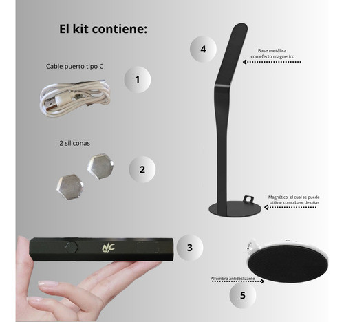 Lampara Recargable Para Nail Art O Manicura Nc Nails 1