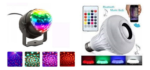 Lampara  Led Bola Espejos  Giratoria  + Otra  De Regalo 0