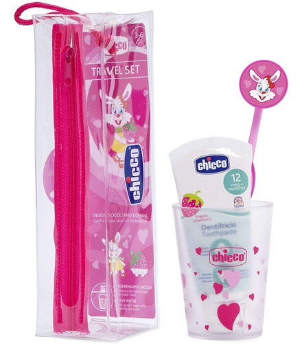 Set Cuidado Oral / Cepillo +  Vaso + Pasta + Estuche Rosado 0