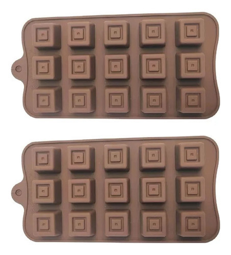 2un Forma Silicone Bombom Moldes Finos Docinho Quadrado 0