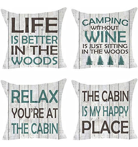 Conjunto De 4 Palabras La Vida Es Mejor En El Bosque Relájat 0