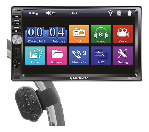 Pantalla Stereo Mirror Link Bluetooth Con Control Al Volante 0