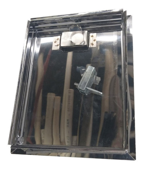 Tapa Puerta Llave De Paso Acero Inoxidable 25x30 Cerradura 1
