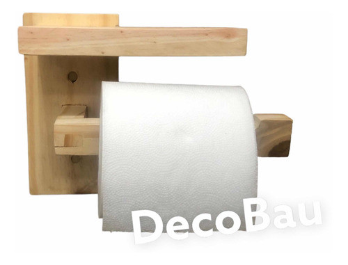 Porta Rollo Papel Higiénico Pared Madera Baño 1