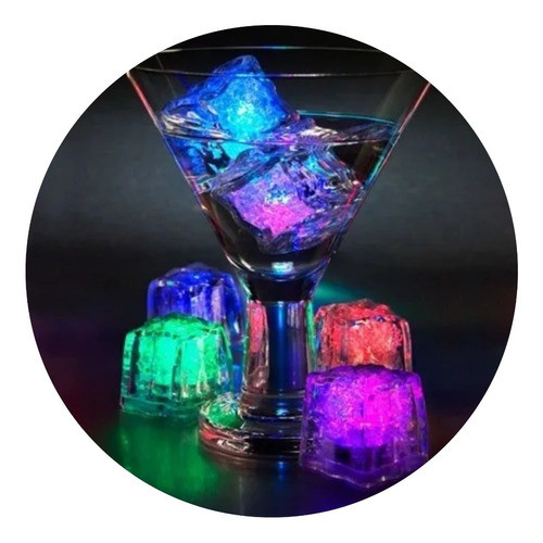 Gelo Led Pisca Colorido Enfeites Para Decorar Drinks - 5 Un 0