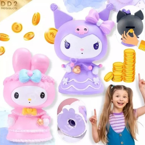 Alcancia Cute Sanrio Forma Kuromi My Melody De Plastico 1